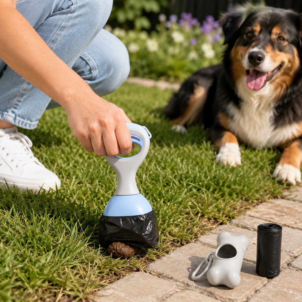 Dog Pooper Scooper for Walks & Yard Cleanup