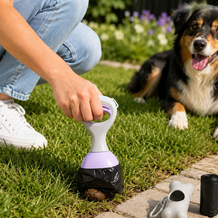 Dog Pooper Scooper for Walks & Yard Cleanup
