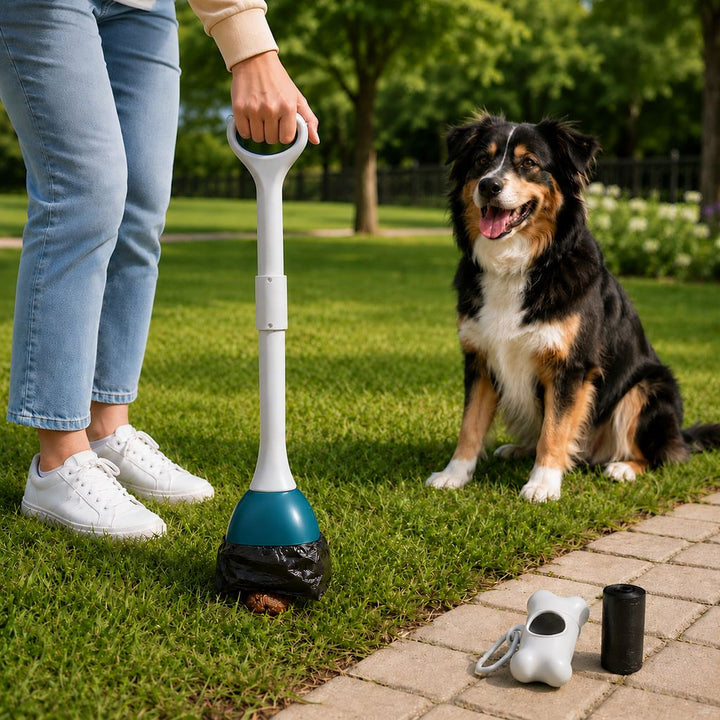 Dog Pooper Scooper for Walks & Yard Cleanup