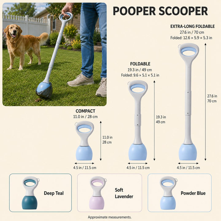 Dog Pooper Scooper for Walks & Yard Cleanup