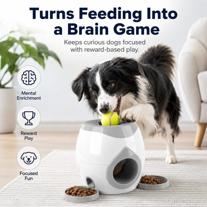 Ball-Activated Dog Puzzle Feeder for Indoor Play & Slow Eating