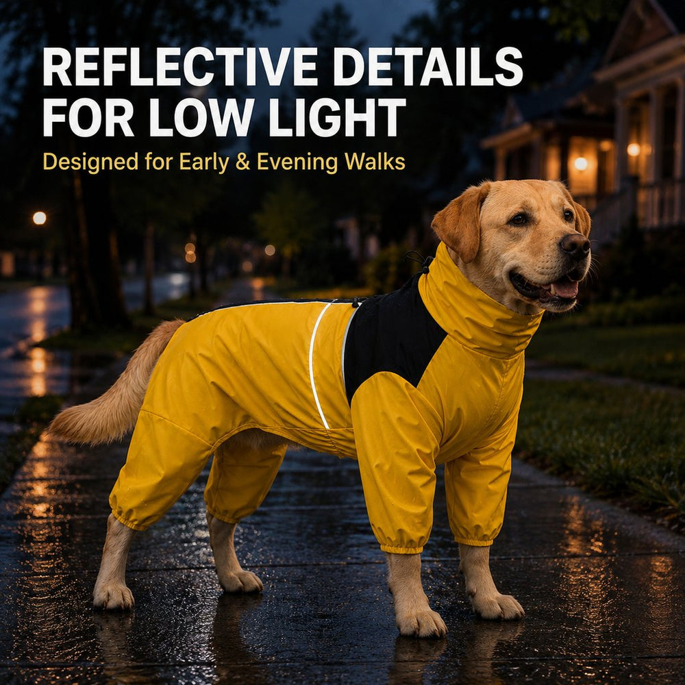 Full-Body Waterproof Dog Rain Suit for Muddy Walks | Keeps Belly & Legs Cleaner