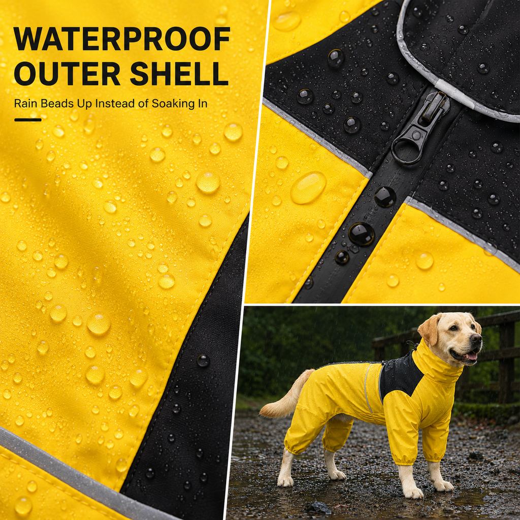Full-Body Waterproof Dog Rain Suit for Muddy Walks | Keeps Belly & Legs Cleaner