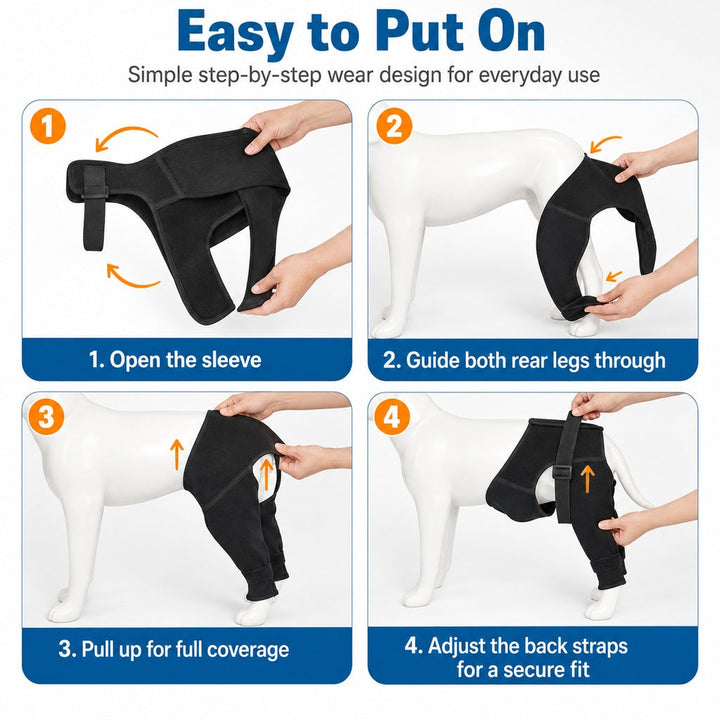 Dog Rear Leg Recovery Sleeve for Post-Surgery Care & Licking Protection
