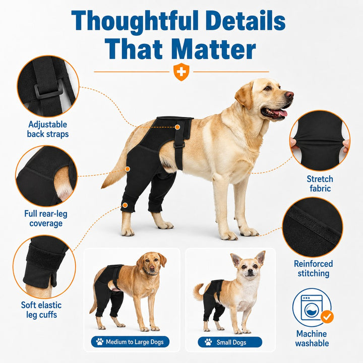 Dog Rear Leg Recovery Sleeve for Post-Surgery Care & Licking Protection