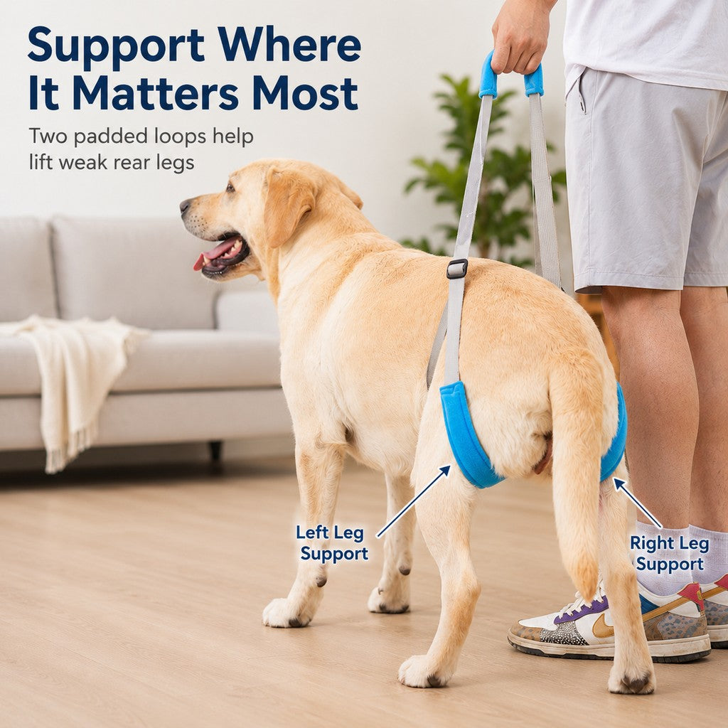 Dog Rear Leg Lift Support Sling for Stairs & Cars | Senior Dog Mobility Support