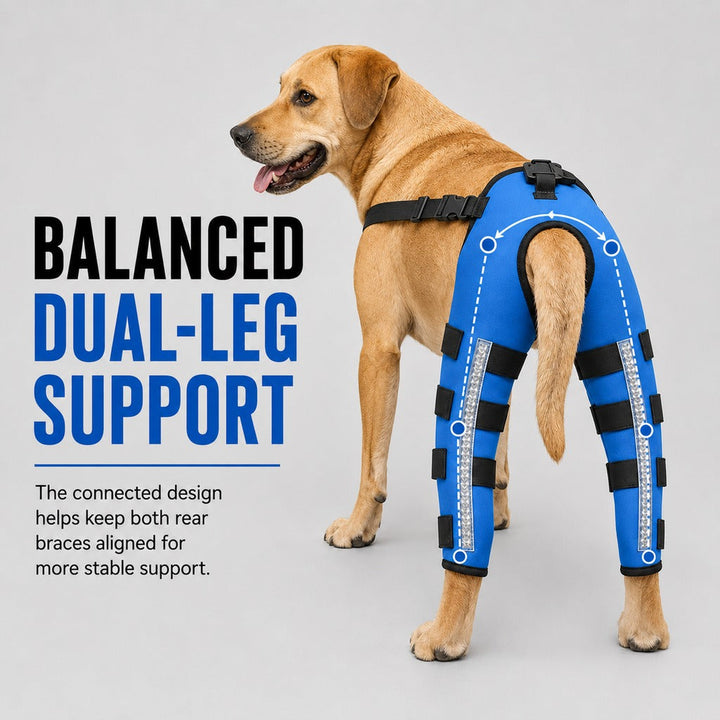 Reflective Dog Rear Leg Support Brace for Evening Walks & Recovery Comfort