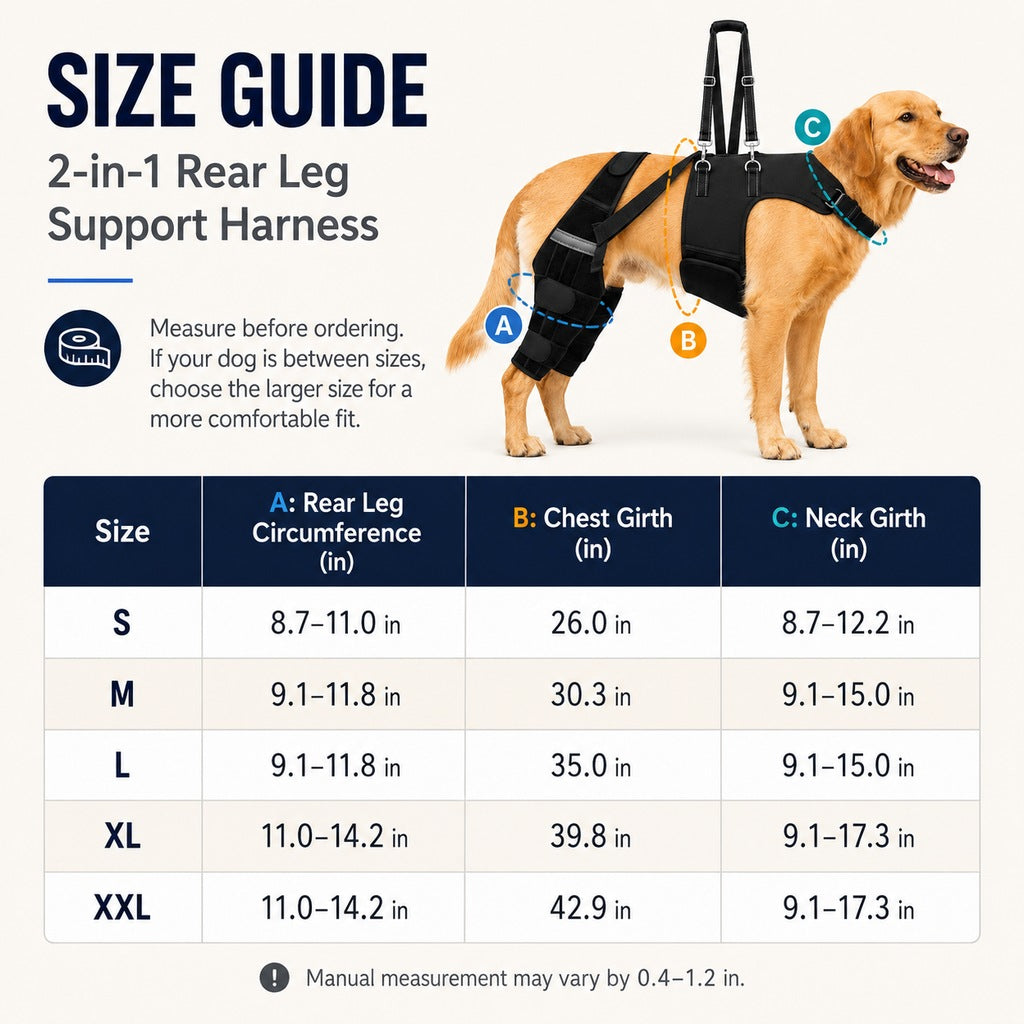 Dog Rear Leg Support Harness for Senior Dogs | Walking & Mobility Lift Assistance