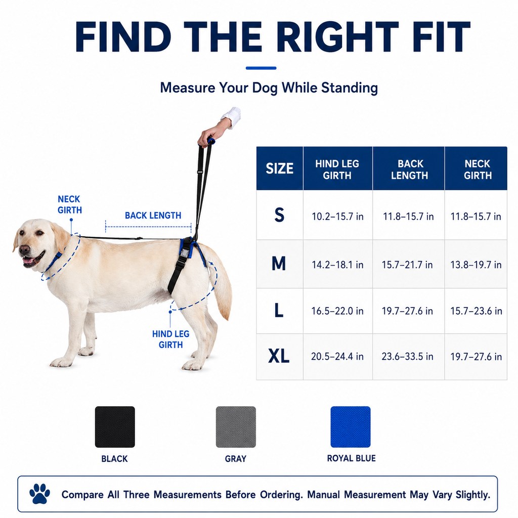 Adjustable Dog Rear Lift Support Harness