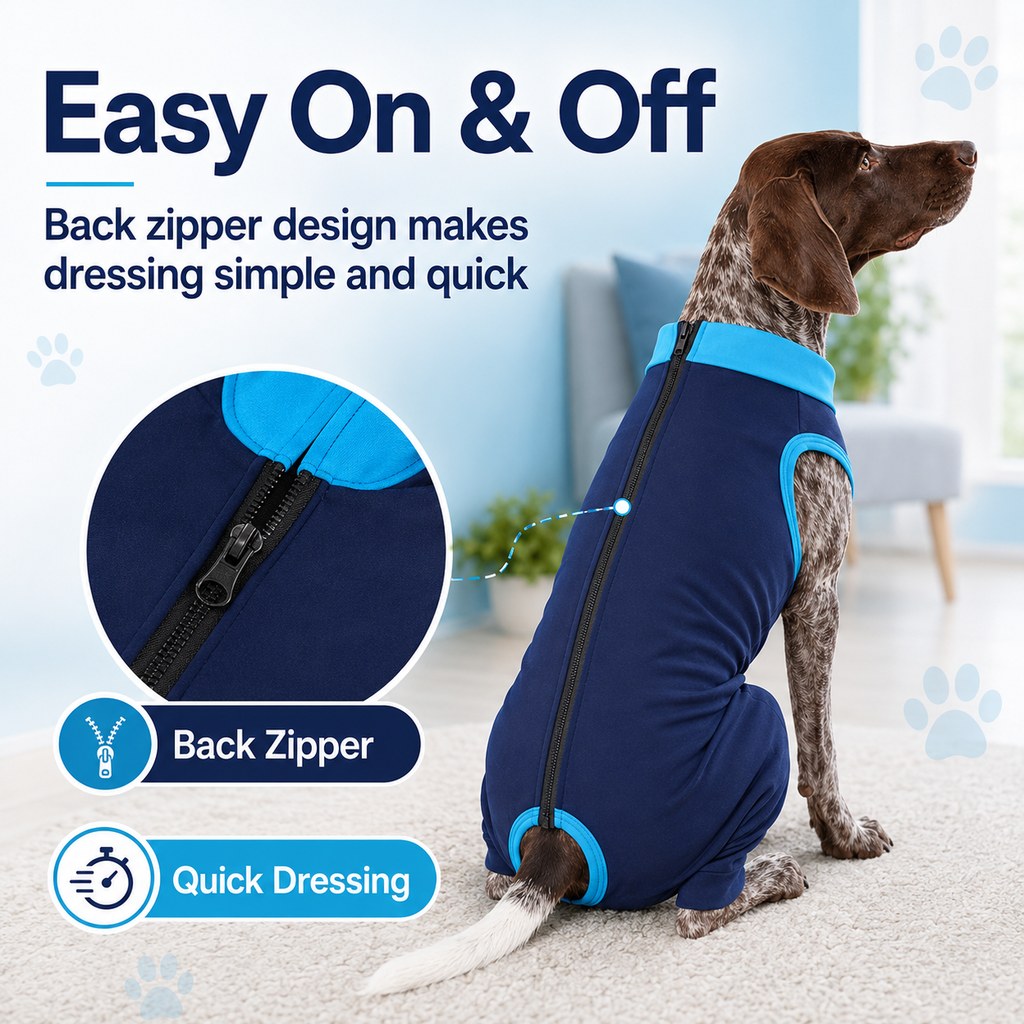Dog Recovery Suit with Rear Leg Coverage | Anti-Lick Cone Alternative