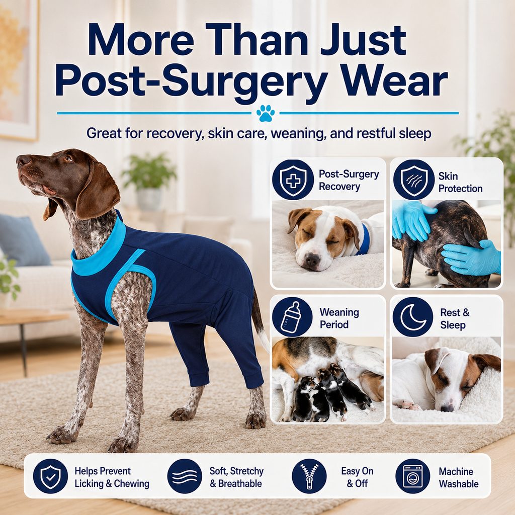 Dog Recovery Suit with Rear Leg Coverage | Anti-Lick Cone Alternative