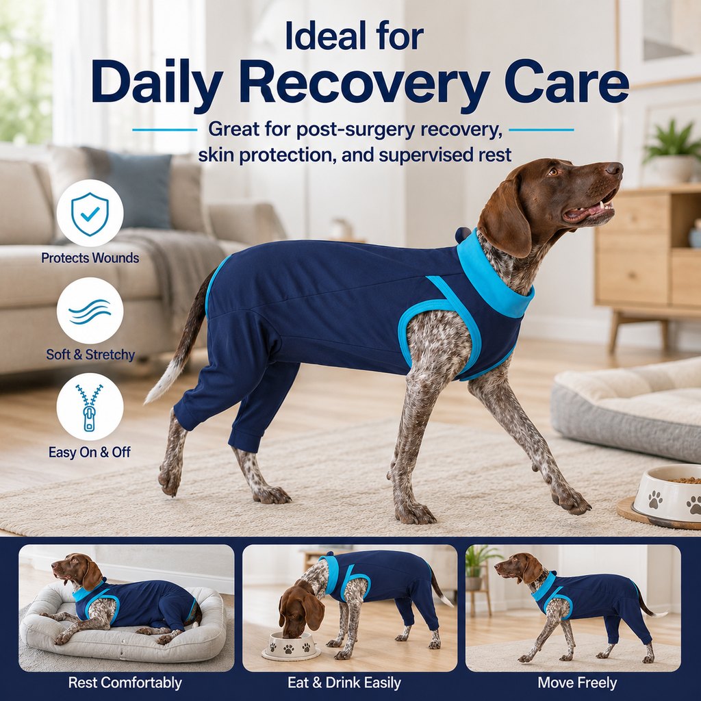 Dog Recovery Suit with Rear Leg Coverage | Anti-Lick Cone Alternative