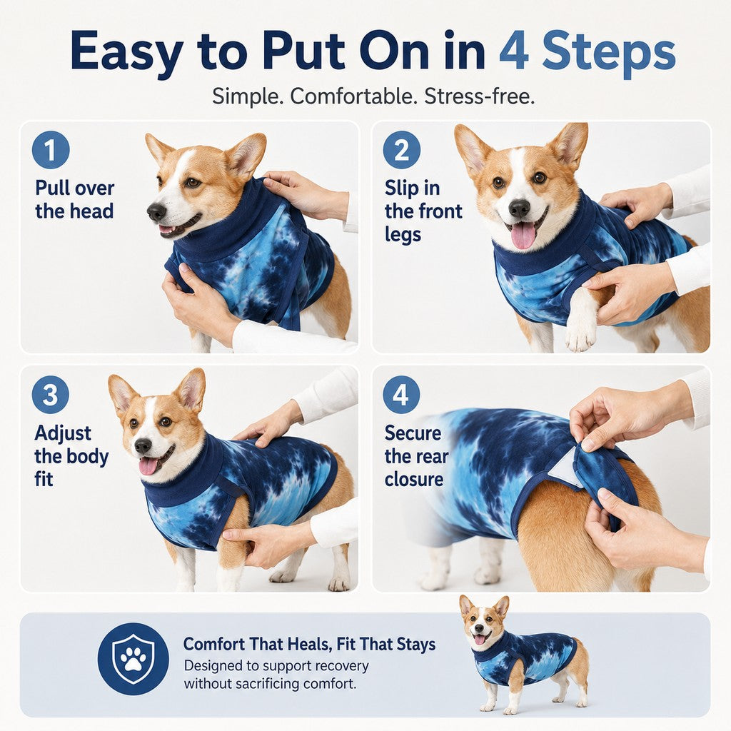 Dog Post Surgery Recovery Suit | Soft Anti-Lick Protective Onesie for Spay Neuter Recovery