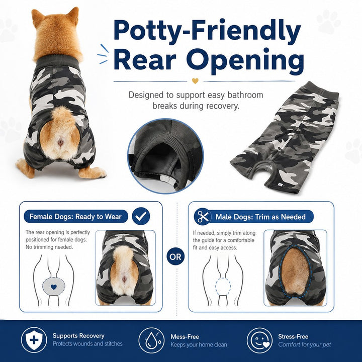 Dog Post-Surgery Recovery Suit for Spay & Neuter | Anti-Lick Cone Alternative