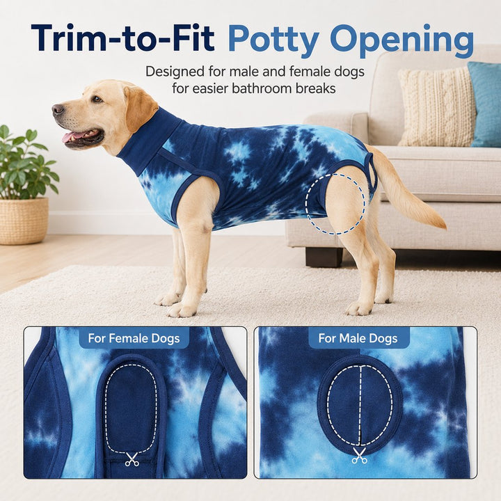 Dog Post Surgery Recovery Suit | Soft Anti-Lick Protective Onesie for Spay Neuter Recovery