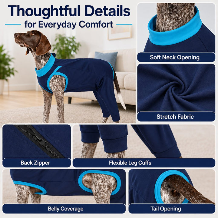 Dog Recovery Suit with Rear Leg Coverage | Anti-Lick Cone Alternative