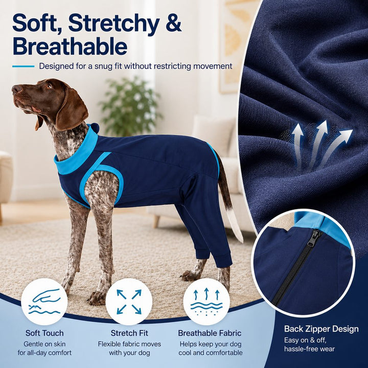 Dog Recovery Suit with Rear Leg Coverage | Anti-Lick Cone Alternative