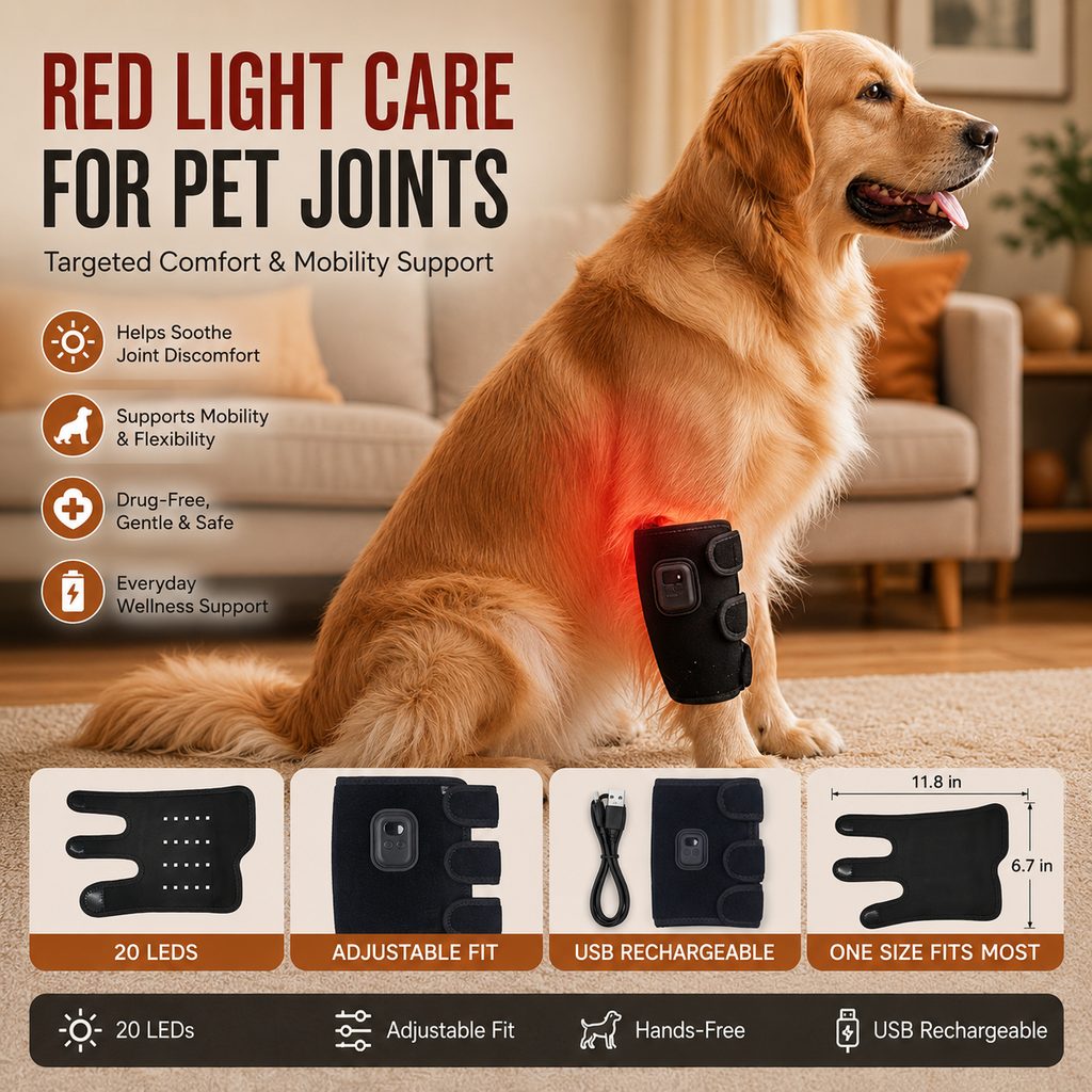 Dog Red Light Joint Wrap for Senior Dogs & Post-Walk Comfort