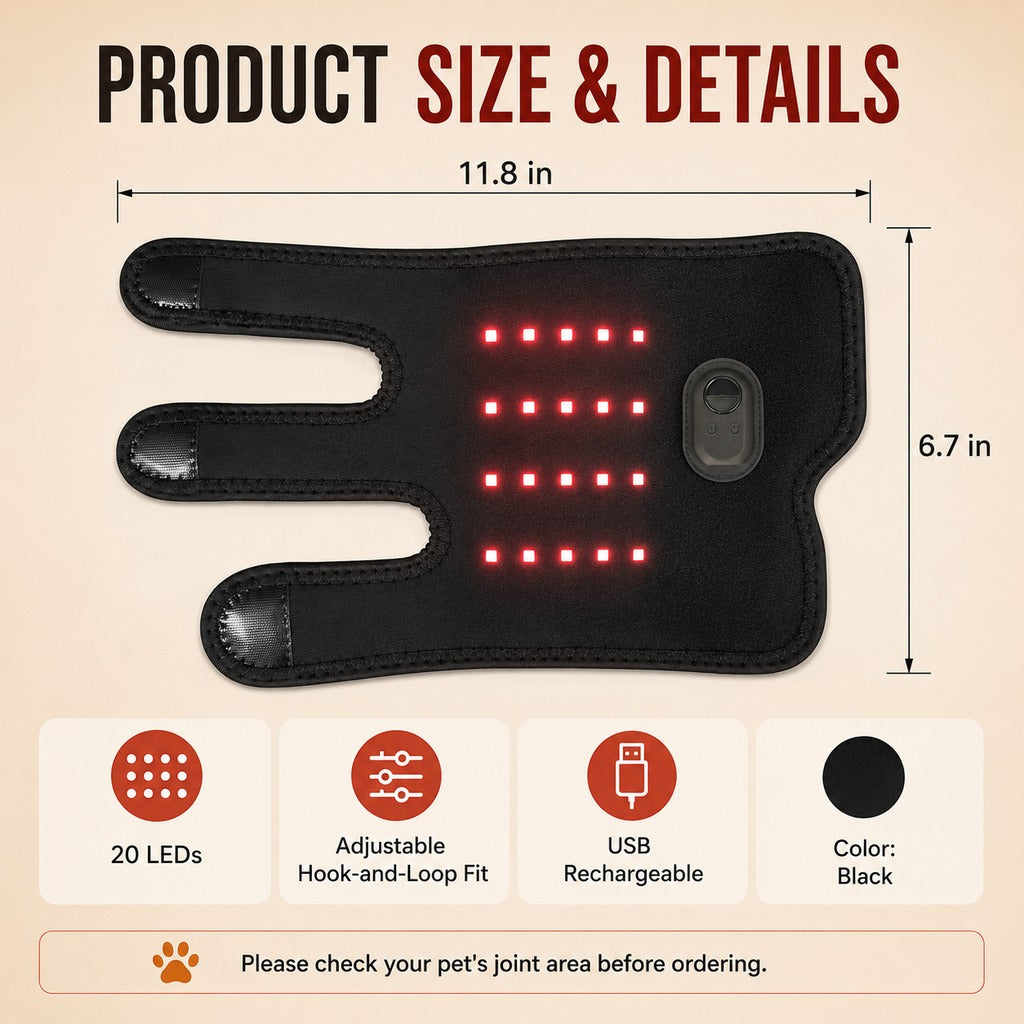 Dog Red Light Joint Wrap for Senior Dogs & Post-Walk Comfort
