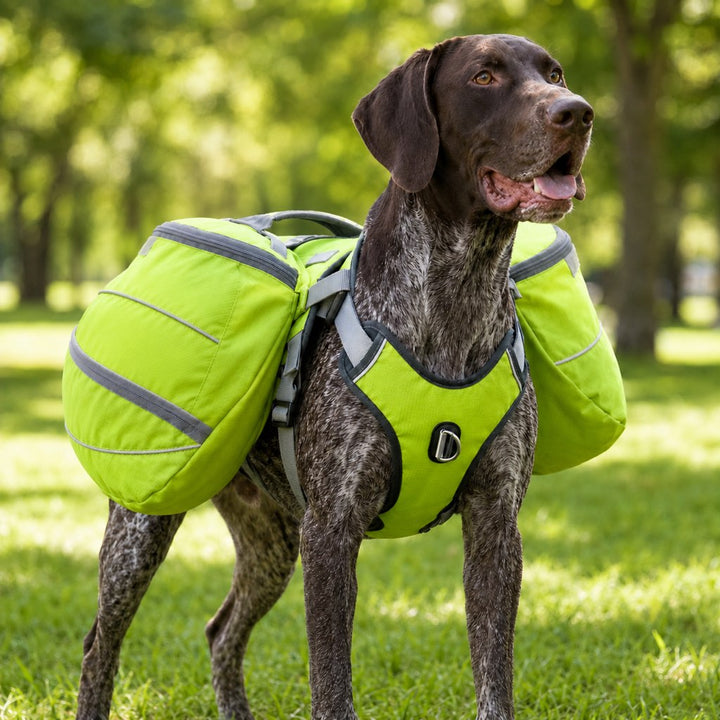 Dog Saddlebag Backpack Harness for Hiking & Camping