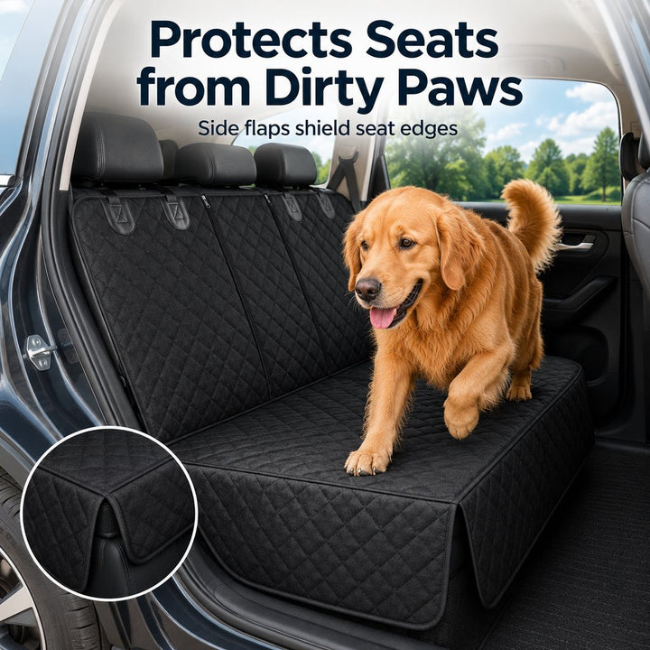 Waterproof Dog Car Back Seat Cover for Road Trips | Protects from Mud, Fur & Scratches