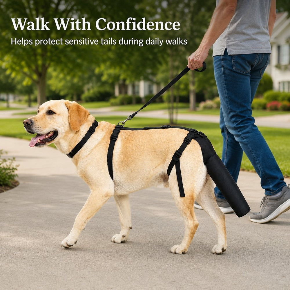 Adjustable Dog Tail Protector for Recovery & Daily Walks | Padded Guard for Sensitive Tails