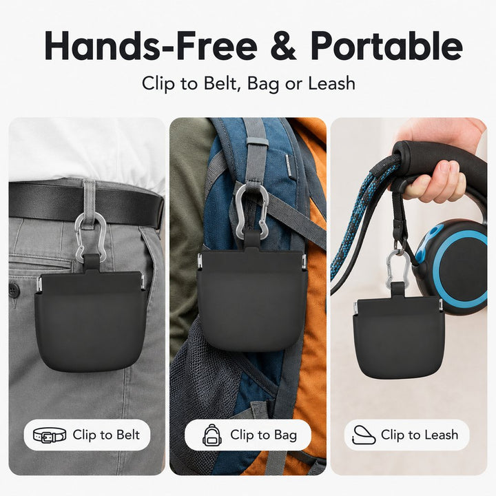 Hands-Free Silicone Dog Treat Pouch for Walks & Training
