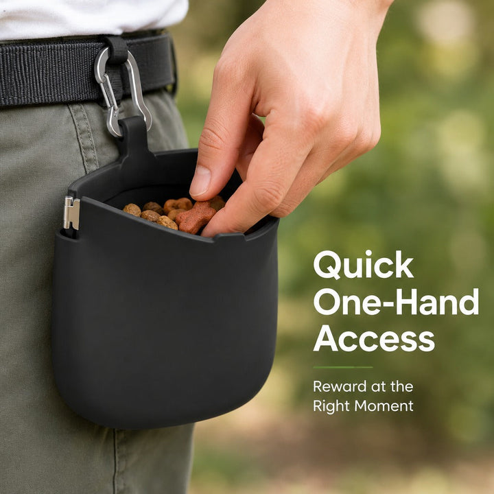 Hands-Free Silicone Dog Treat Pouch for Walks & Training