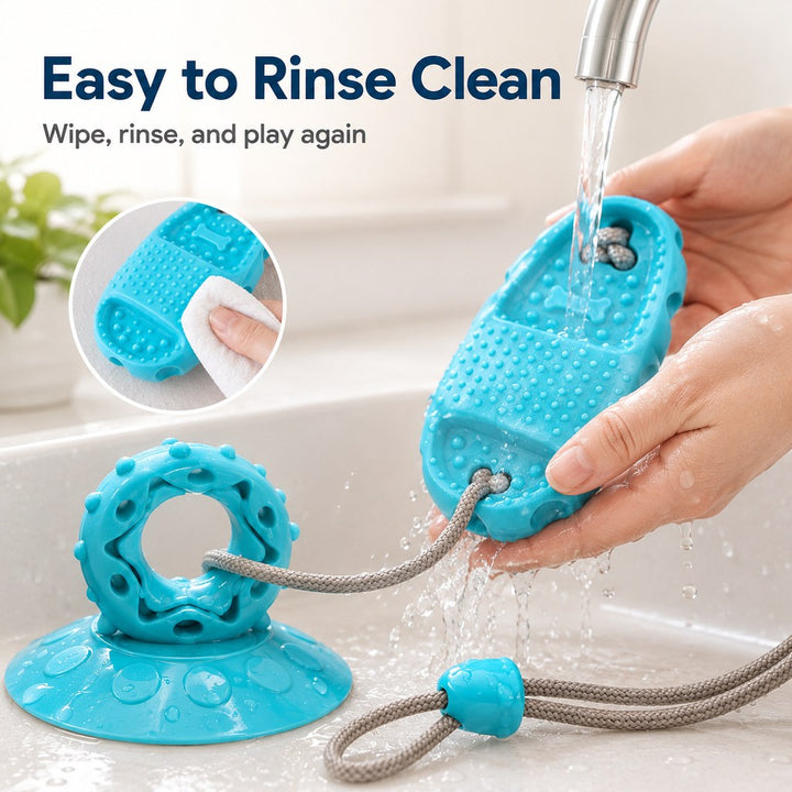 Suction Cup Dog Chew & Tug Toy for Indoor Play | Helps Redirect Shoe Chewing & Burn Boredom