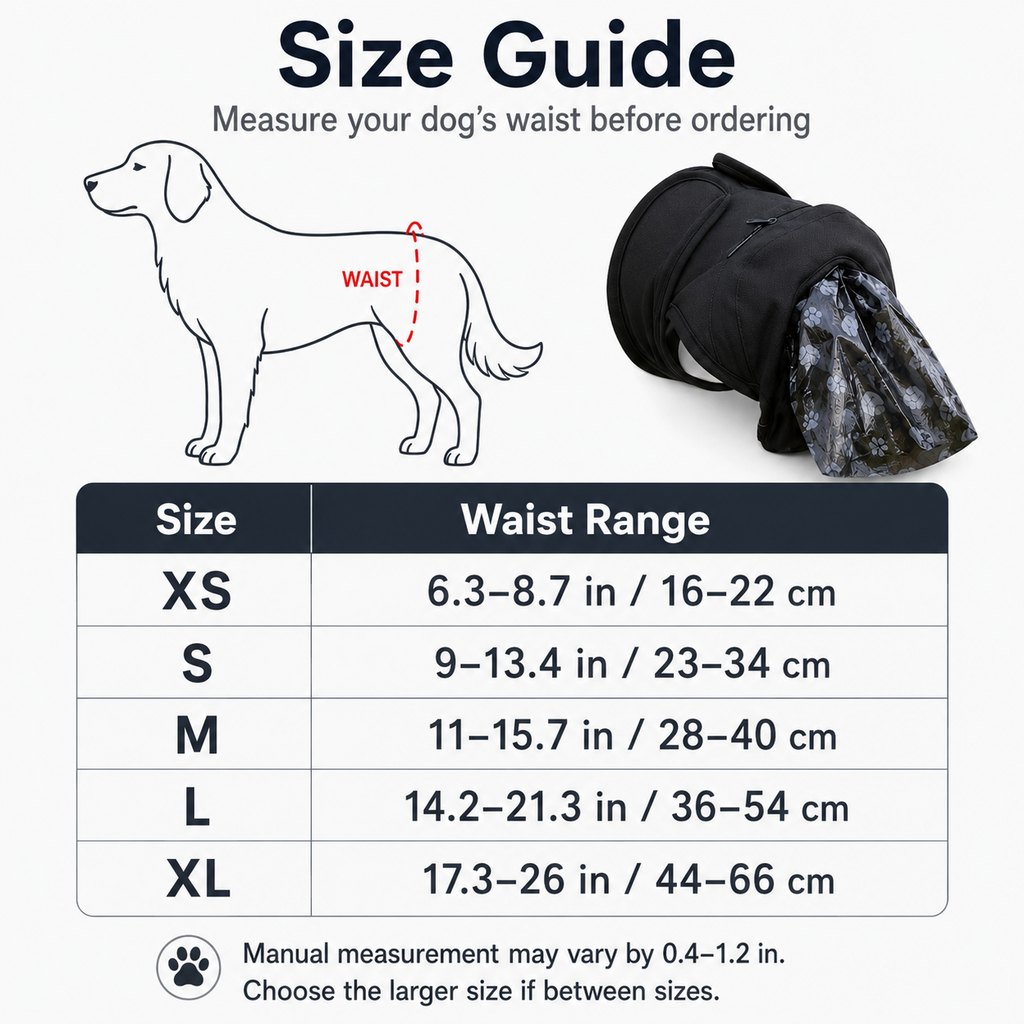 Dog Waste Catcher Pants with 50 Bags for Daily Walks | Less Bending, Easier Poop Cleanup