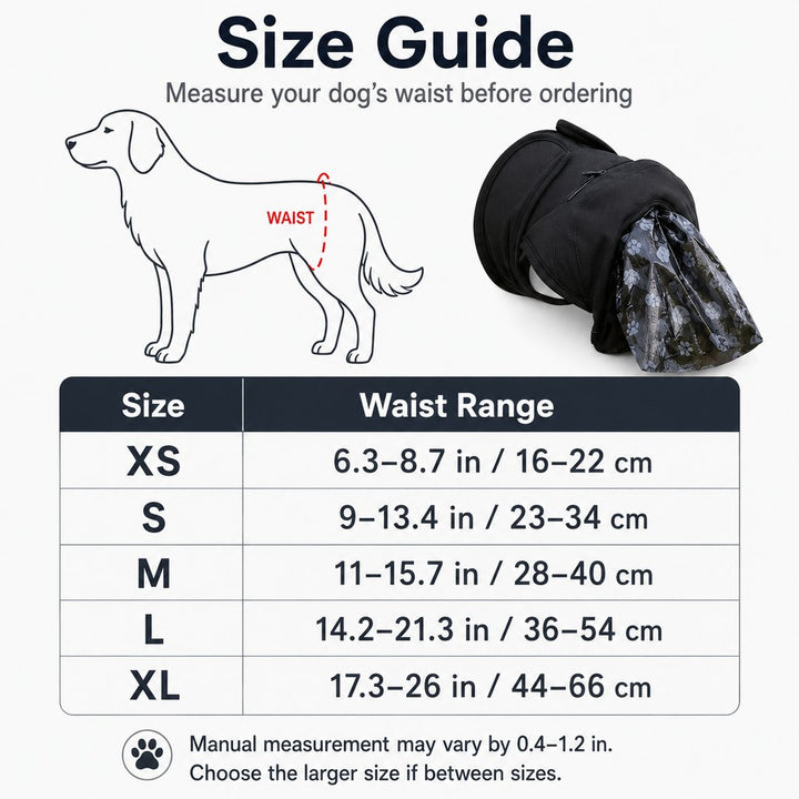 Dog Waste Catcher Pants with 50 Bags for Daily Walks | Less Bending, Easier Poop Cleanup