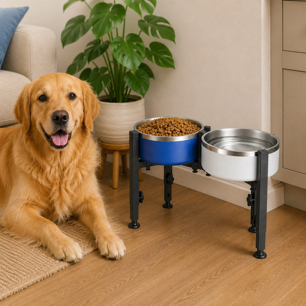 Adjustable Raised Dog Bowl Stand for Home Feeding