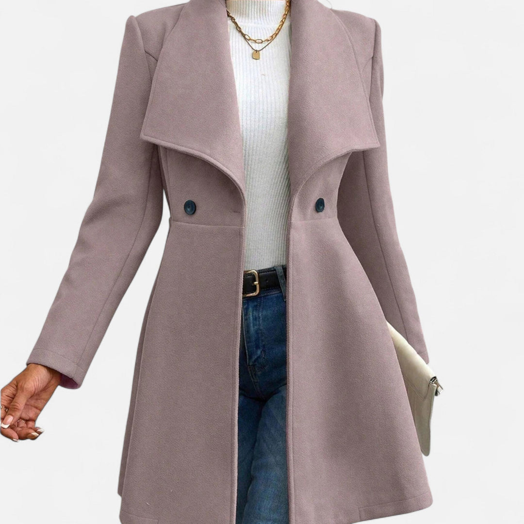 Women's Button-Front Lined Coat in Khaki