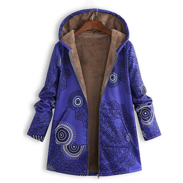 Women's Floral Hooded Winter Coat