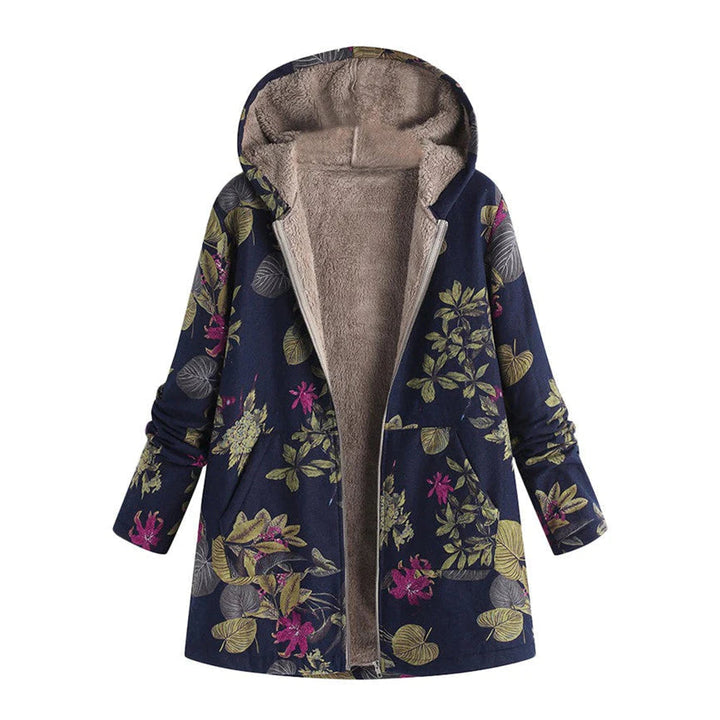 Women's Floral Hooded Winter Coat