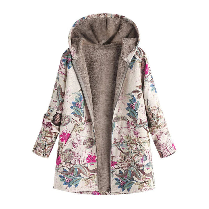 Women's Floral Hooded Winter Coat