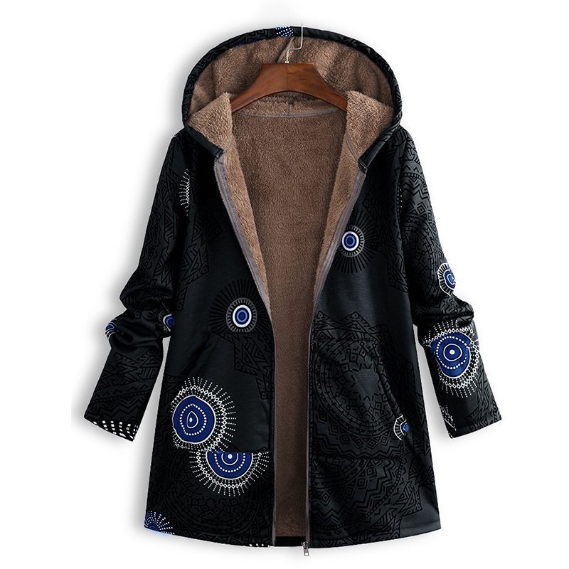 Women's Floral Hooded Winter Coat