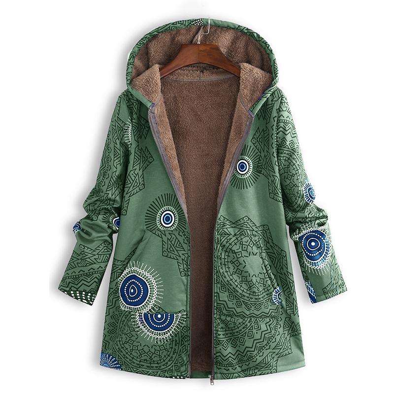 Women's Floral Hooded Winter Coat
