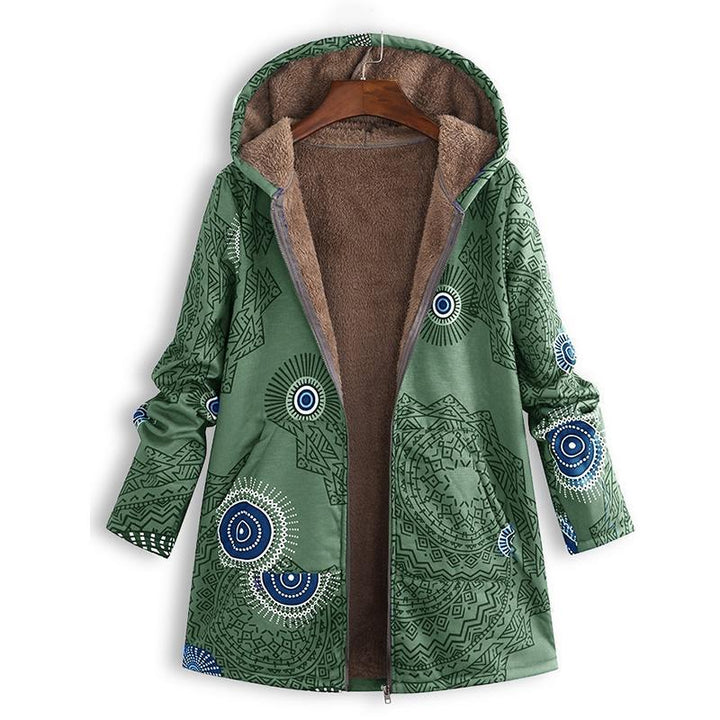 Women's Floral Hooded Winter Coat