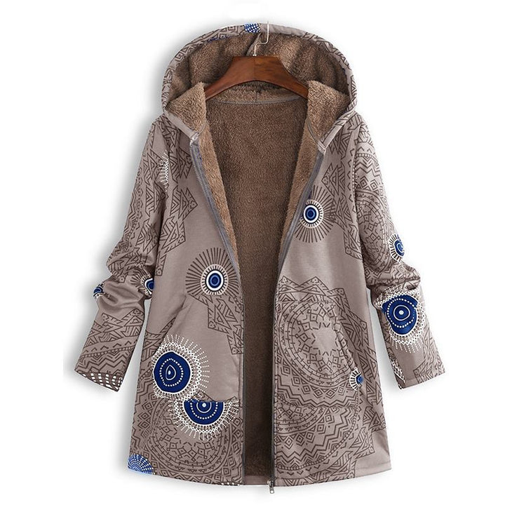 Women's Floral Hooded Winter Coat