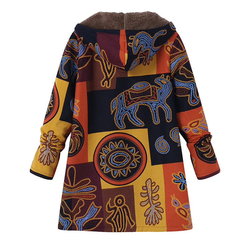 Women's Floral Hooded Winter Coat
