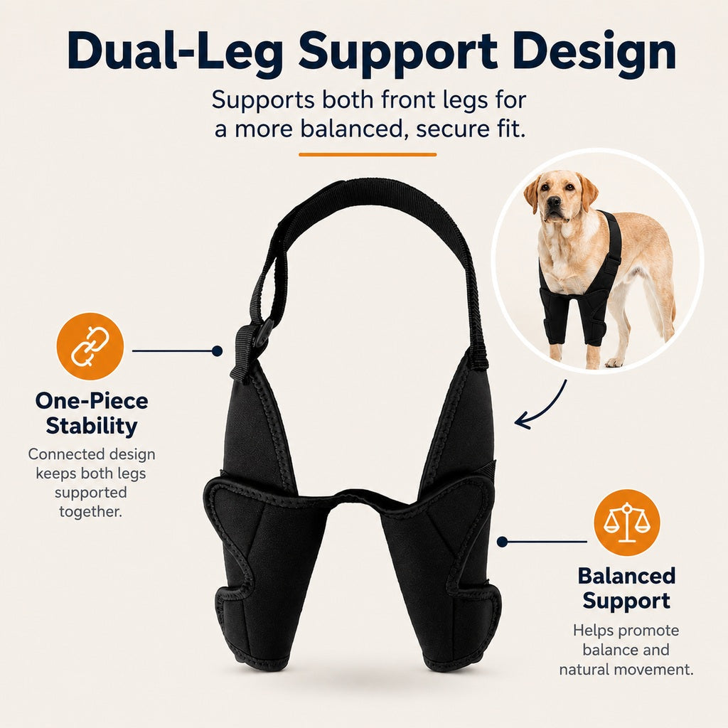 Dual Front Leg Dog Support Brace for Walking & Rest
