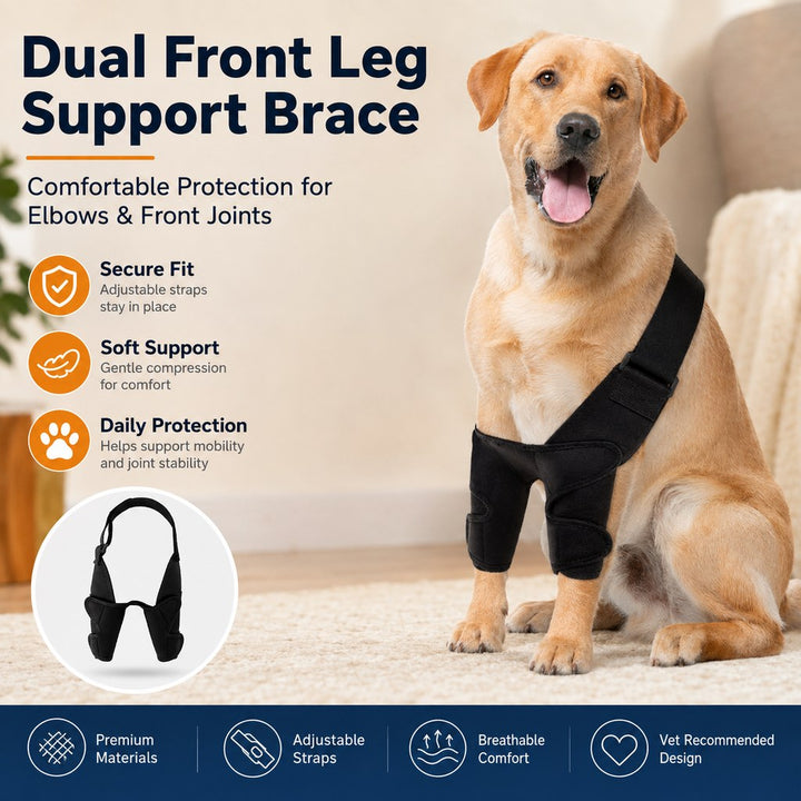 Dual Front Leg Dog Support Brace for Walking & Rest