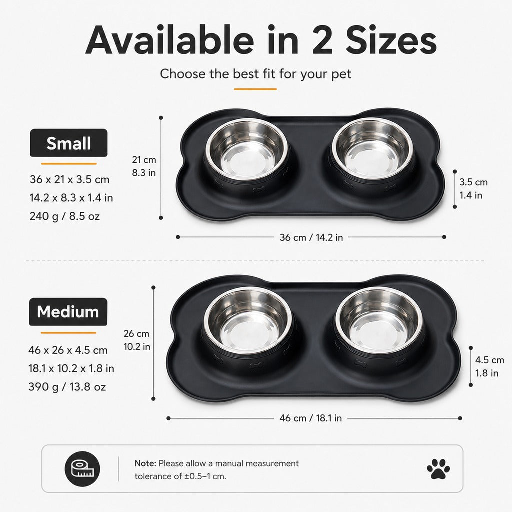 Spill-Proof Dual Pet Bowl for Cats & Dogs | Mess-Free Food & Water Station for Cleaner Floors