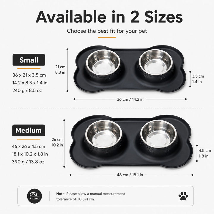 Spill-Proof Dual Pet Bowl for Cats & Dogs | Mess-Free Food & Water Station for Cleaner Floors