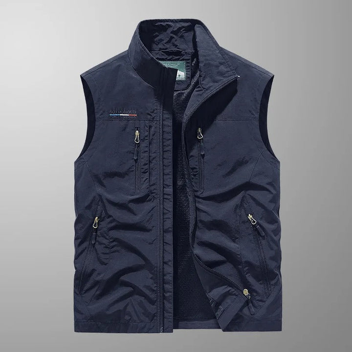 Men's Zip-Through Padded Gilet for Autumn and Winter in Black, image 14