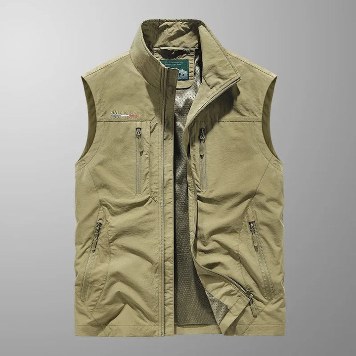 Men's Zip-Through Padded Gilet for Autumn and Winter in Black, image 13
