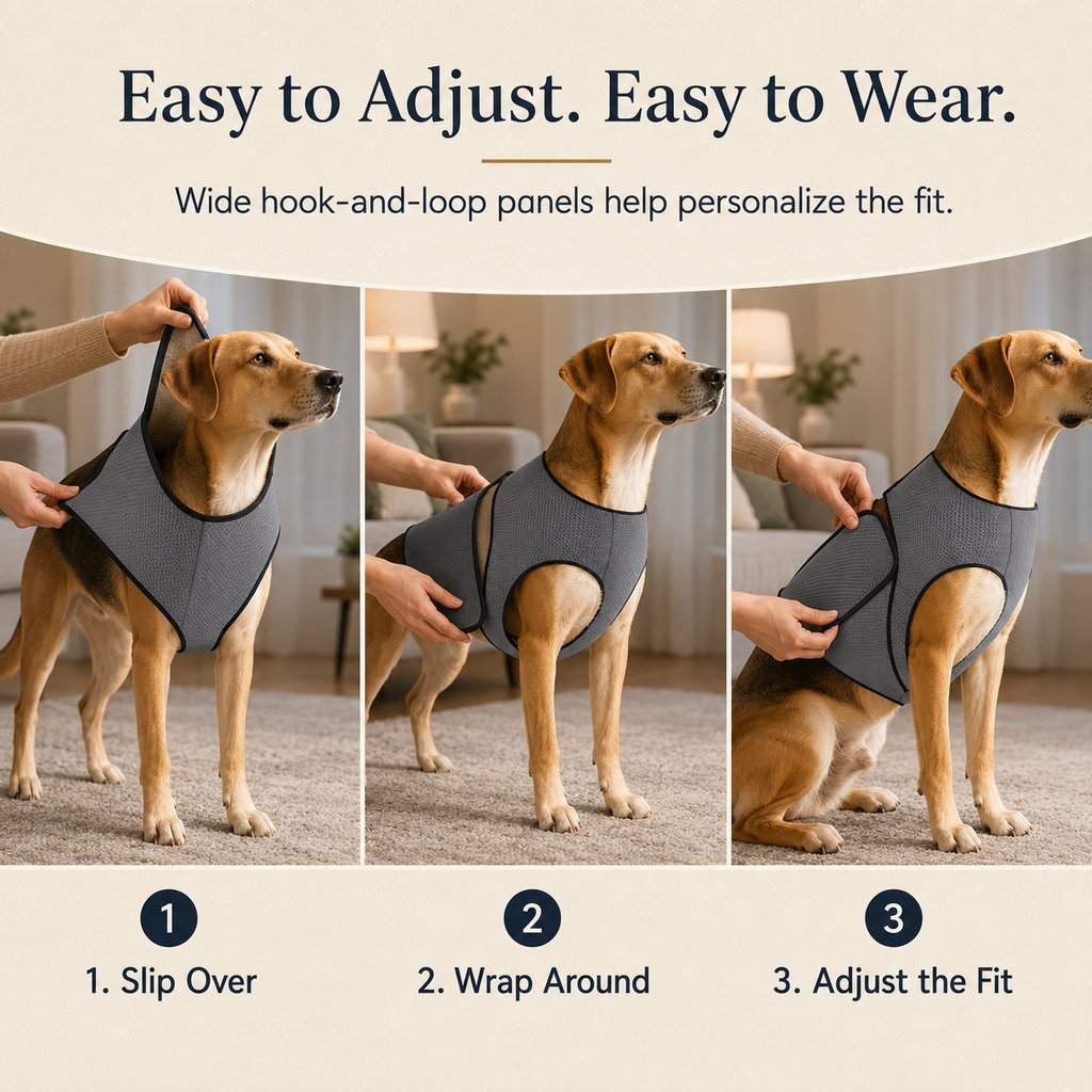 Dog Calming Wrap Vest for Thunderstorms, Fireworks & Travel