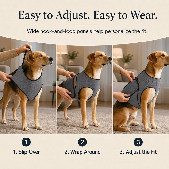 Dog Calming Wrap Vest for Thunderstorms, Fireworks & Travel