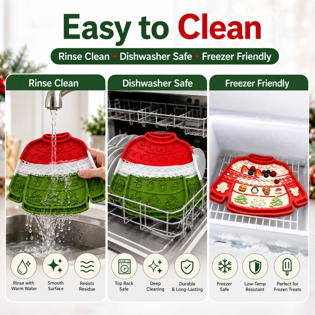 Christmas Sweater Wall-Mount Pet Lick Mat for Dogs & Cats